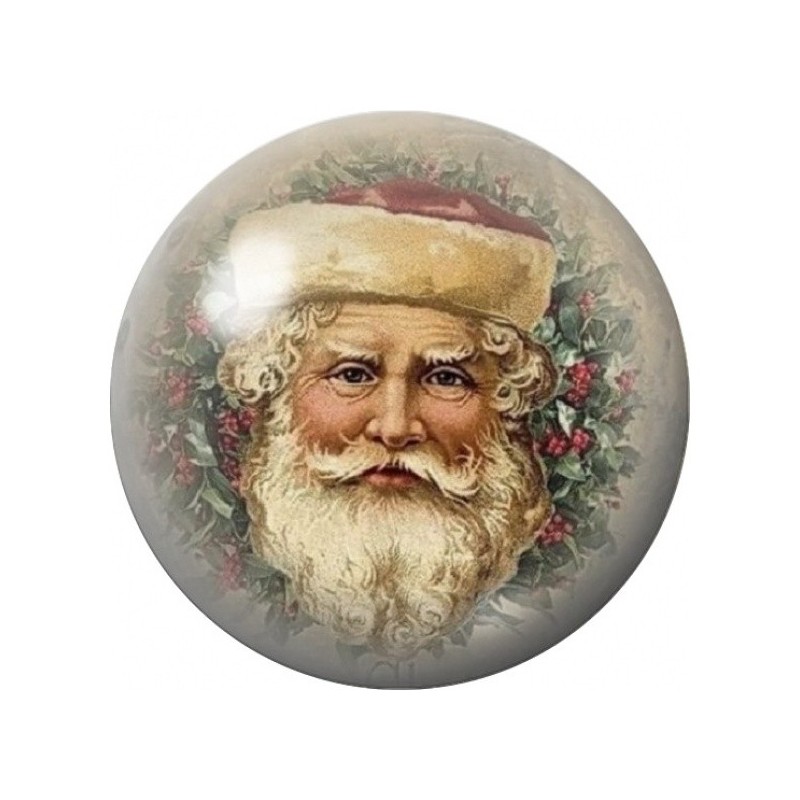 Cabochon en Verre Illustré Portrait du Père Noël Vintage 12 à 25mm