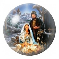 Cabochon en Verre Illustré Nativité dans l’Étable 12 à 25mm pour la Création de Bijoux Fantaisie - DIY