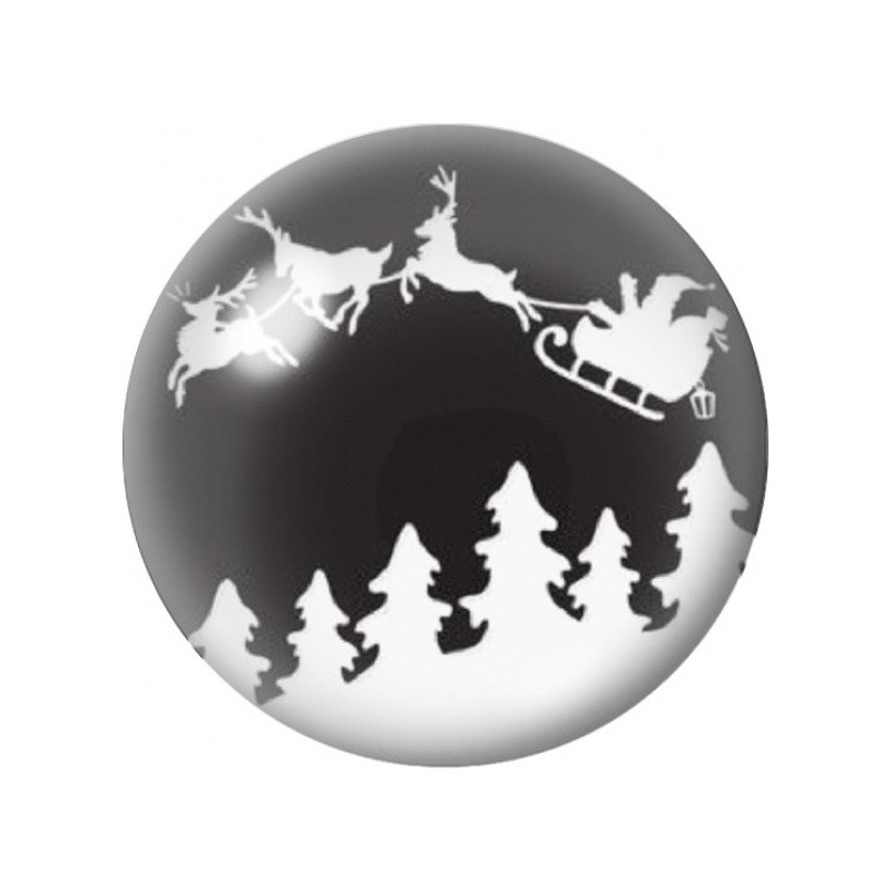 Cabochon en Verre Illustré Traîneau du Père Noël en Silhouette 12 à 25mm