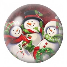 Cabochon en Verre Illustré Famille de Bonshommes de Neige 12 à 25mm pour la Création de Bijoux Fantaisie - DIY