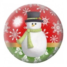 Cabochon en Verre Illustré Bonhomme de Neige à l’Écharpe Verte 12 à 25mm pour la Création de Bijoux Fantaisie - DIY