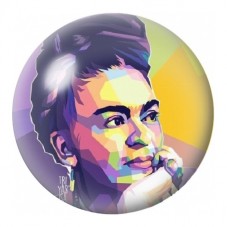 Cabochon en Verre Illustré Frida Kahlo Pop Art Violet et Jaune 12 à 25mm pour la Création de Bijoux Fantaisie - DIY