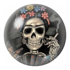 Cabochon en Verre Illustré Frida Kahlo Squelette Gothique 12 à 25mm pour la Création de Bijoux Fantaisie - DIY