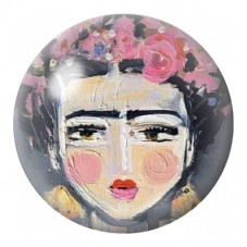 Cabochon en Verre Illustré Frida Kahlo Portrait Cubiste 12 à 25mm pour la Création de Bijoux Fantaisie - DIY