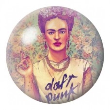 Cabochon en Verre Illustré Frida Kahlo Mauve à la Fleur 12 à 25mm pour la Création de Bijoux Fantaisie - DIY