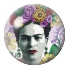 Cabochon en Verre Illustré Frida Kahlo aux Fleurs Violettes 12 à 25mm pour la Création de Bijoux Fantaisie - DIY