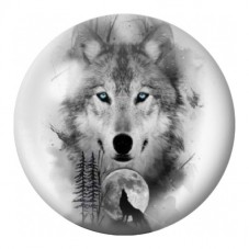 Cabochon en Verre Illustré Loup et Louveteau en Noir et Blanc 12 à 25mm pour la Création de Bijoux Fantaisie - DIY