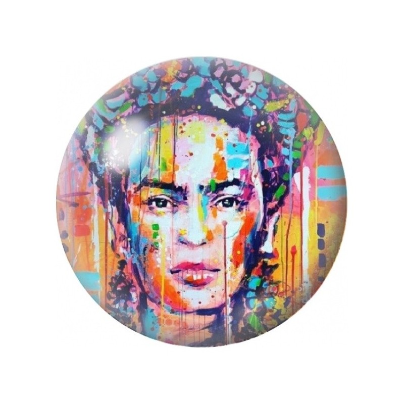 Cabochon en Verre Illustré Frida Kahlo Street Art Coloré 12 à 25mm