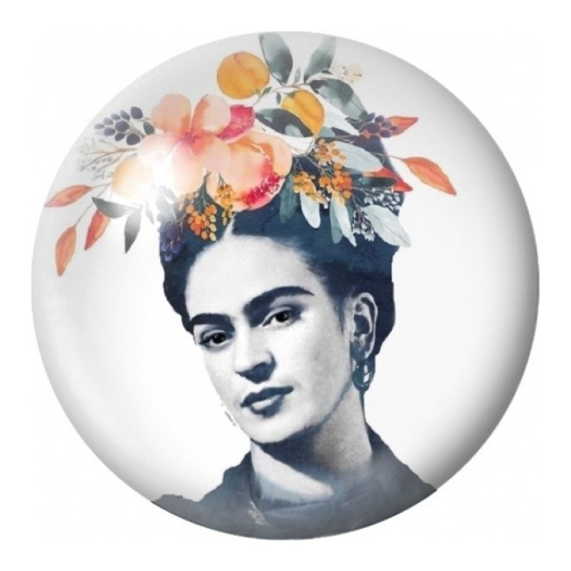 Cabochon en Verre Illustré Frida Kahlo aux Fleurs d’Automne 12 à 25mm