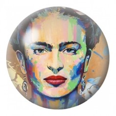 Cabochon en Verre Illustré Frida Kahlo Visage Pop Multicolore 12 à 25mm pour la Création de Bijoux Fantaisie - DIY
