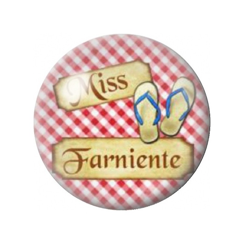 Cabochon en Verre Illustré Miss Farniente aux Tongs 12 à 25mm