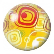 Cabochon en Verre Illustré Carrés Rétro Orange et Jaune 12 à 25mm pour la Création de Bijoux Fantaisie - DIY