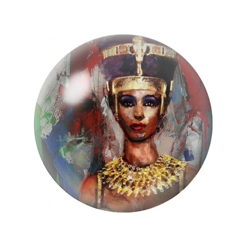 Cabochon en Verre Illustré Reine d’Égypte aux Bijoux Dorés 12 à 25mm