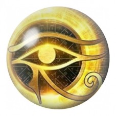 Cabochon en Verre Illustré Œil d’Horus Doré sur Fond Noir 12 à 25mm pour la Création de Bijoux Fantaisie - DIY