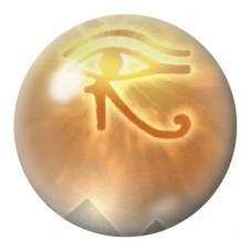 Cabochon en Verre Illustré Œil d’Horus dans la Lumière Dorée 12 à 25mm pour la Création de Bijoux Fantaisie - DIY