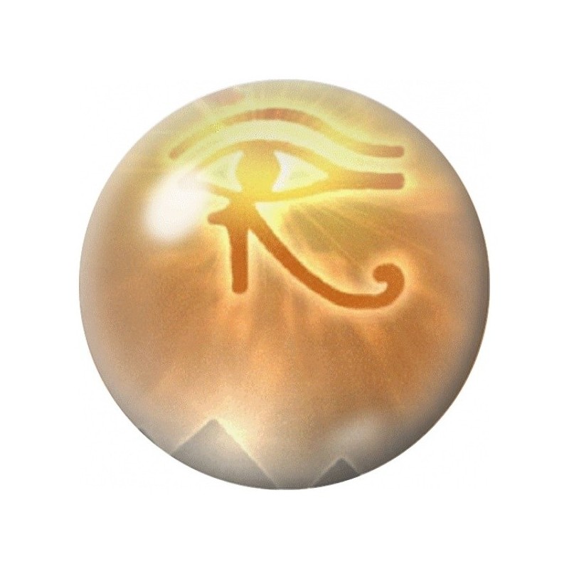 Cabochon en Verre Illustré Œil d’Horus dans la Lumière Dorée 12 à 25mm