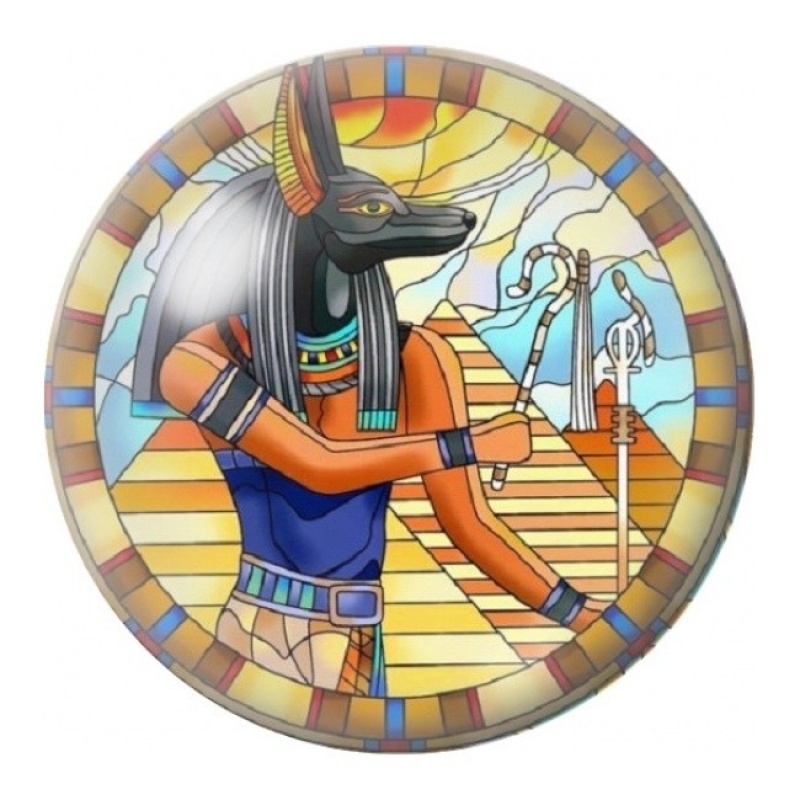 Cabochon en Verre Illustré Anubis dans le Temple 12 à 25mm