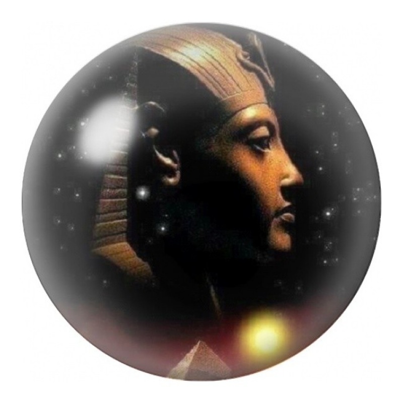 Cabochon en Verre Illustré Pharaon dans la Nuit Dorée 12 à 25mm