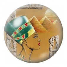 Cabochon en Verre Illustré Néfertiti au Chat et aux Pyramides 12 à 25mm pour la Création de Bijoux Fantaisie - DIY