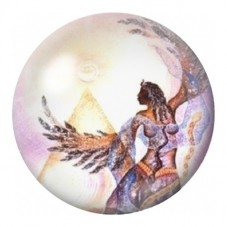 Cabochon en Verre Illustré Déesse devant la Pyramide Lumineuse 12 à 25mm pour la Création de Bijoux Fantaisie - DIY
