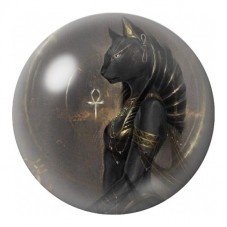Cabochon en Verre Illustré Déesse Bastet Noire 12 à 25mm pour la Création de Bijoux Fantaisie - DIY