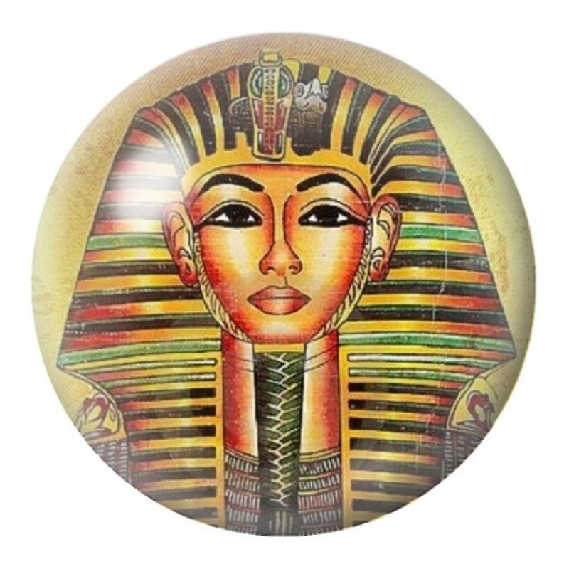 Cabochon en Verre Illustré Masque de Toutânkhamon Doré 12 à 25mm