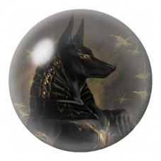 Cabochon en Verre Illustré Anubis Noir sous les Étoiles 12 à 25mm pour la Création de Bijoux Fantaisie - DIY