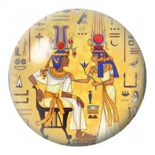Cabochon en Verre Illustré Divinités Égyptiennes sur Papyrus 12 à 25mm pour la Création de Bijoux Fantaisie - DIY