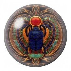 Cabochon en Verre Illustré Scarabée Bleu au Disque Rouge 12 à 25mm pour la Création de Bijoux Fantaisie - DIY