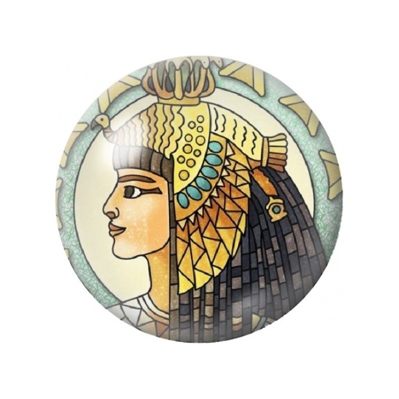 Cabochon en Verre Illustré Reine Égyptienne en Mosaïque 12 à 25mm