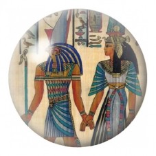 Cabochon en Verre Illustré Couple de Divinités Égyptiennes 12 à 25mm pour la Création de Bijoux Fantaisie - DIY