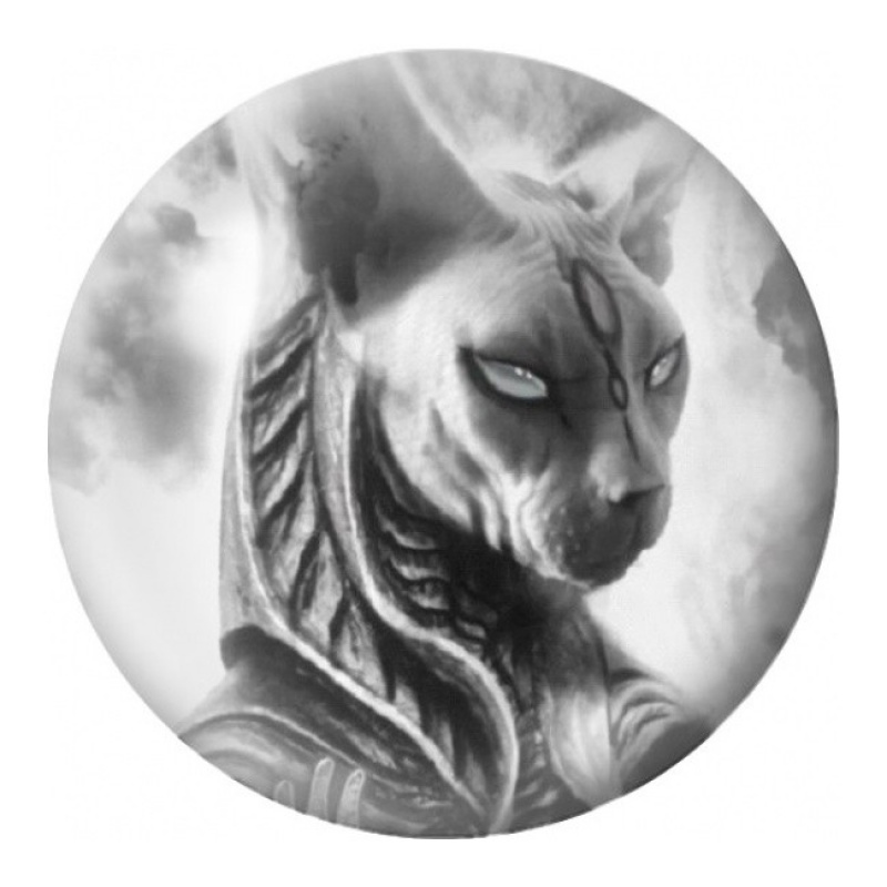 Cabochon en Verre Illustré Sphinx en Noir et Blanc 12 à 25mm