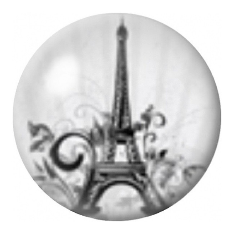 Cabochon en Verre Illustré Tour Eiffel aux Arabesques 12 à 25mm
