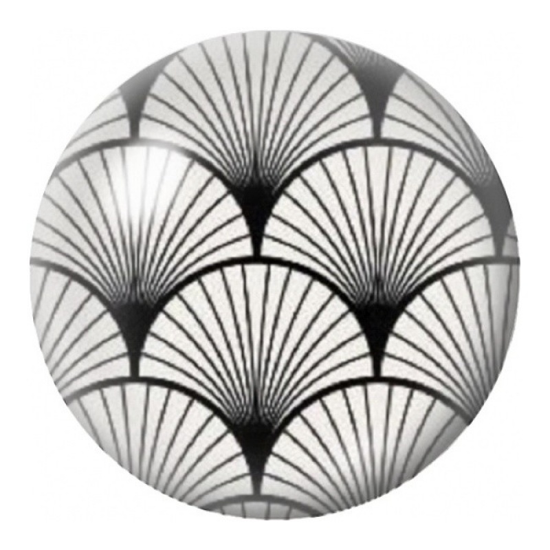 Cabochon en Verre Illustré Éventails Art Déco Noirs 12 à 25mm