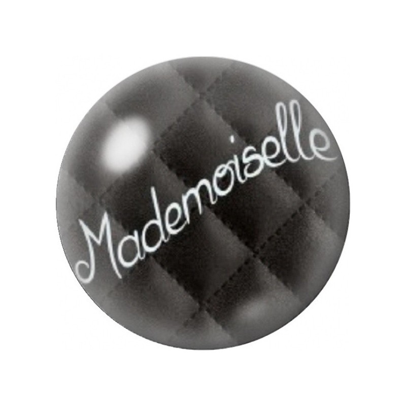 Cabochon en Verre Illustré Mademoiselle sur Fond Noir 12 à 25mm