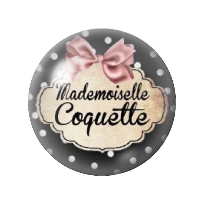 Cabochon en Verre Illustré Mademoiselle Coquette 12 à 25mm