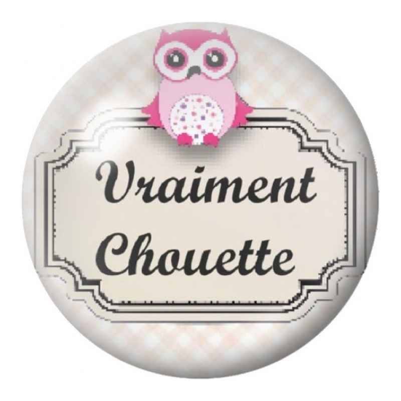Cabochon en Verre Illustré Vraiment Chouette Hibou Rose 12 à 25mm