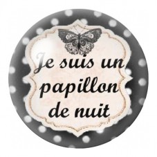 Cabochon en Verre Illustré Papillon de Nuit 12 à 25mm pour la Création de Bijoux Fantaisie - DIY