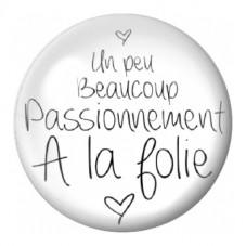 Cabochon en Verre Illustré Passionnément à la Folie 12 à 25mm pour la Création de Bijoux Fantaisie - DIY