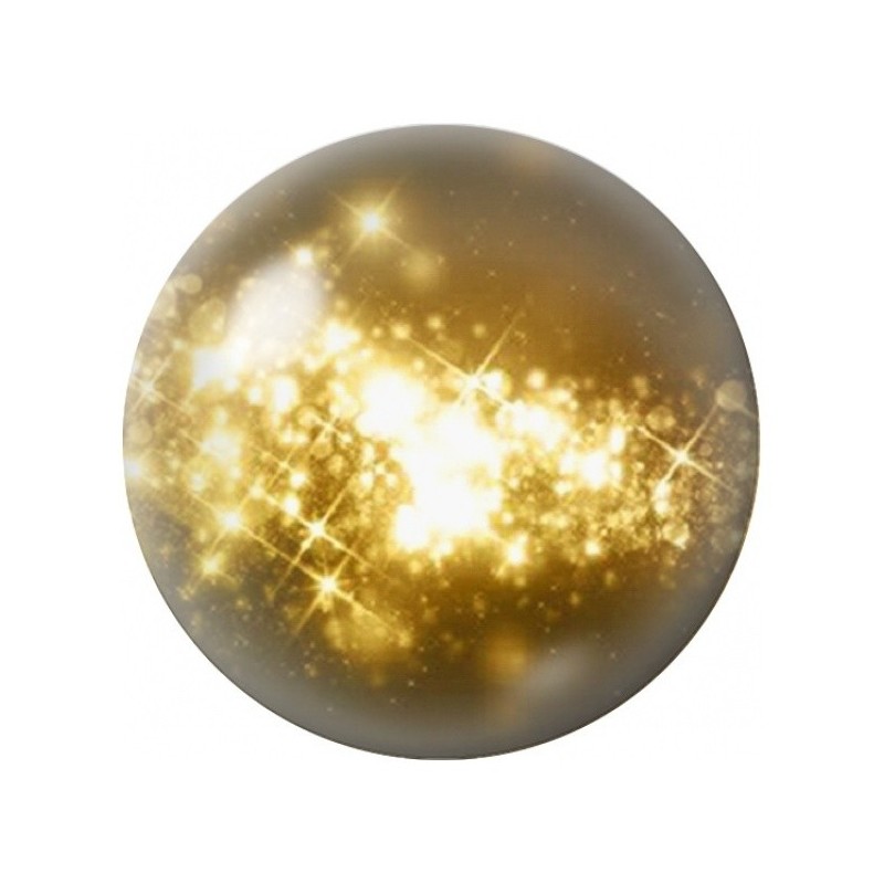 Cabochon en Verre Illustré Nuage d’Étincelles Dorées 12 à 25mm