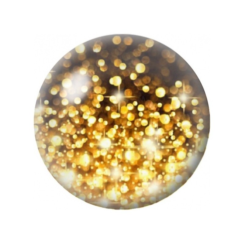 Cabochon en Verre Illustré Pluie de Lumières Dorées 12 à 25mm