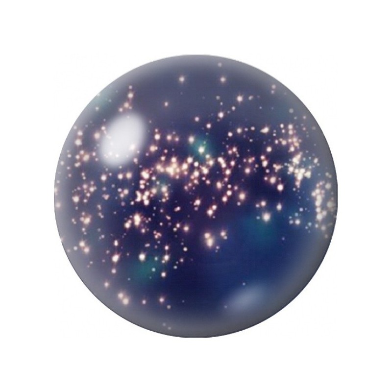 Cabochon en Verre Illustré Étincelles Roses sur Fond Bleu 12 à 25mm