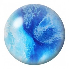 Cabochon en Verre Illustré Vague Turquoise et Bleu Profond 12 à 25mm pour la Création de Bijoux Fantaisie - DIY