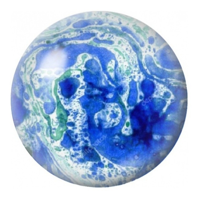 Cabochon en Verre Illustré Géode Bleue et Turquoise 12 à 25mm