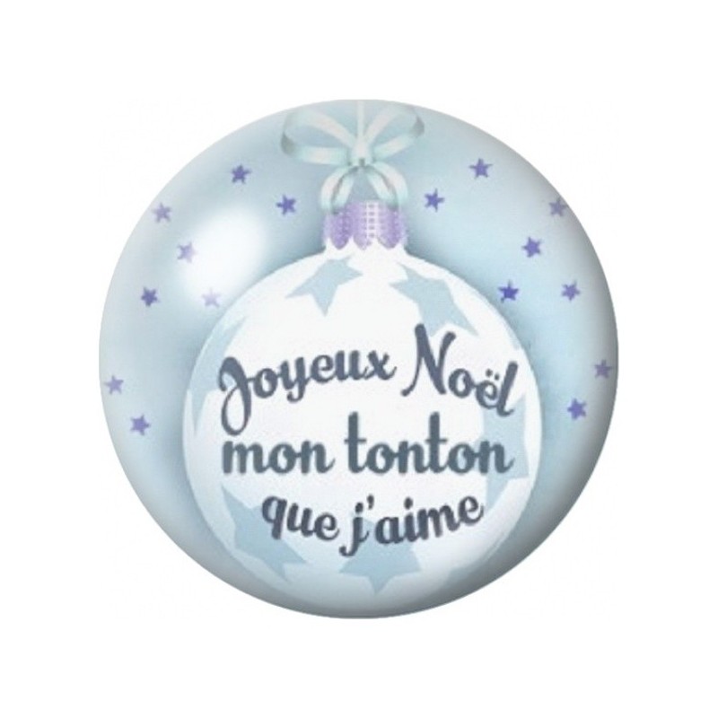 Cabochon en Verre Illustré Joyeux Noël Mon Tonton que J’aime 12 à 25mm
