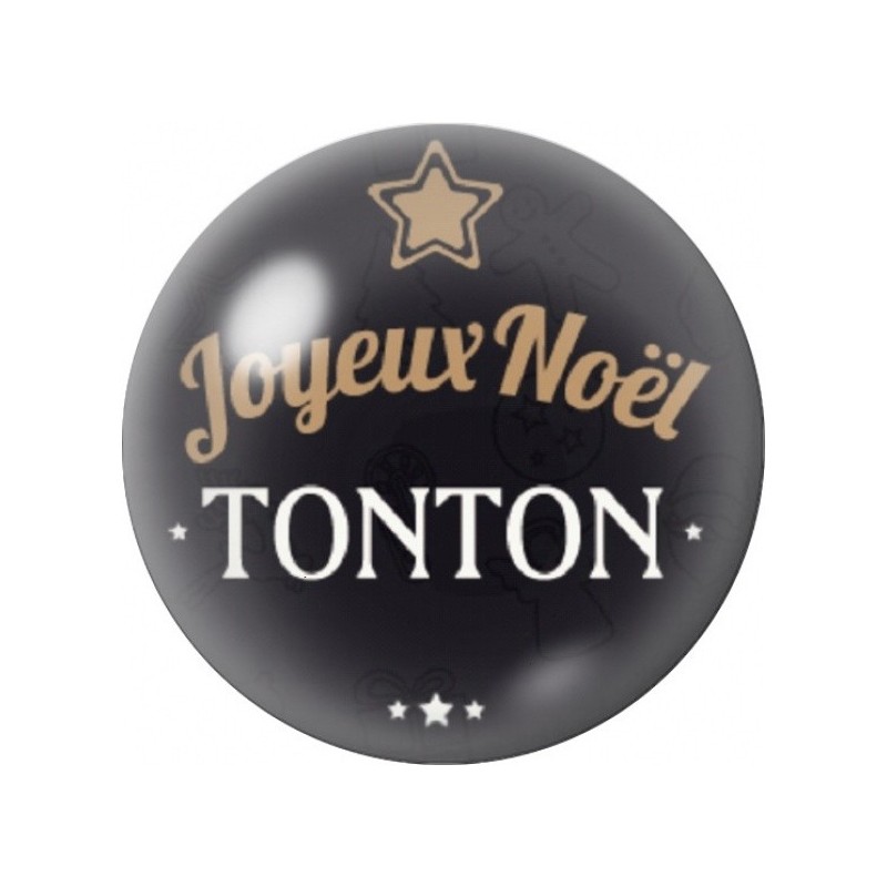 Cabochon en Verre Illustré Joyeux Noël Tonton 12 à 25mm