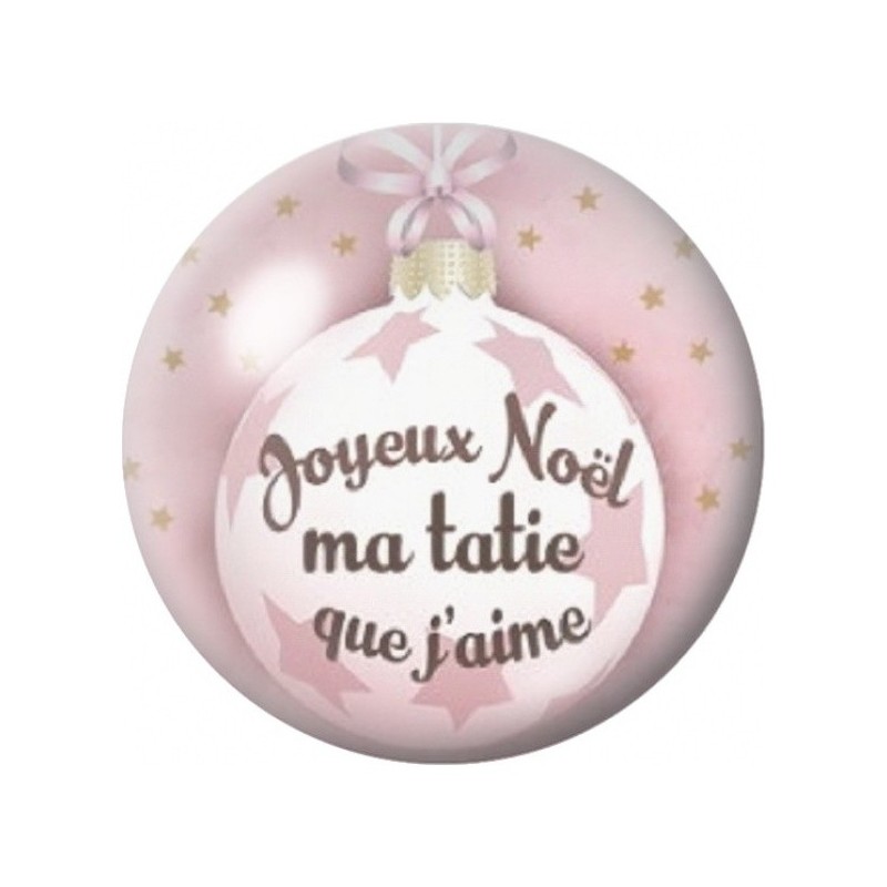 Cabochon en Verre Illustré Joyeux Noël Ma Tante que J’aime 12 à 25mm