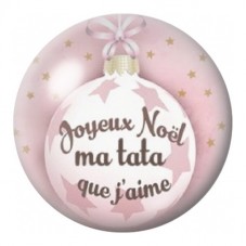Cabochon en Verre Illustré Joyeux Noël Ma Tata que J’aime 12 à 25mm pour la Création de Bijoux Fantaisie - DIY