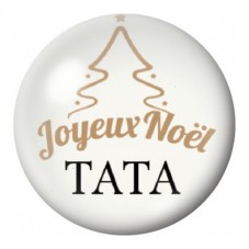 Cabochon en Verre Illustré Joyeux Noël Tata 12 à 25mm pour la Création de Bijoux Fantaisie - DIY