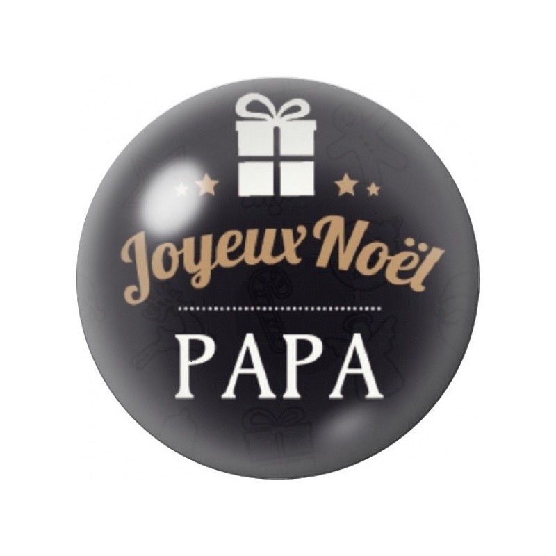 Cabochon en Verre Illustré Joyeux Noël Papa 12 à 25mm